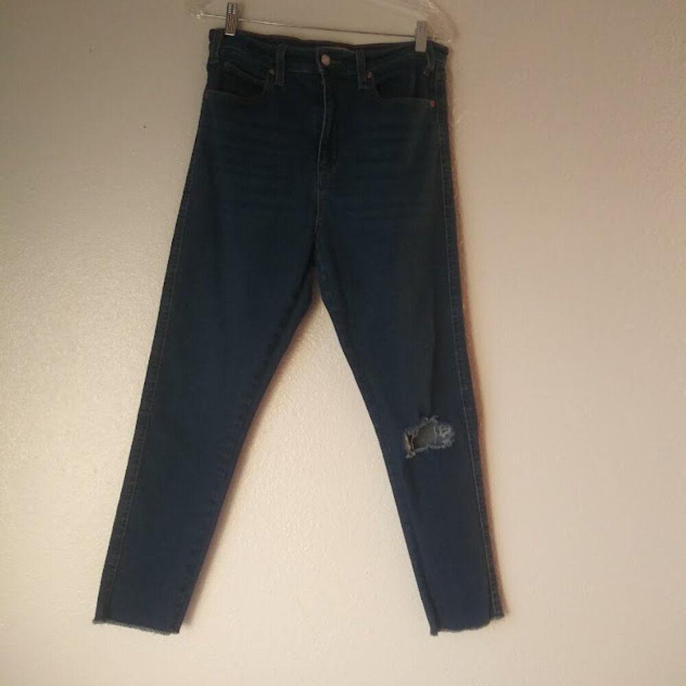 Signature by Levi Strauss women's size 10 dark wash distressed jeans